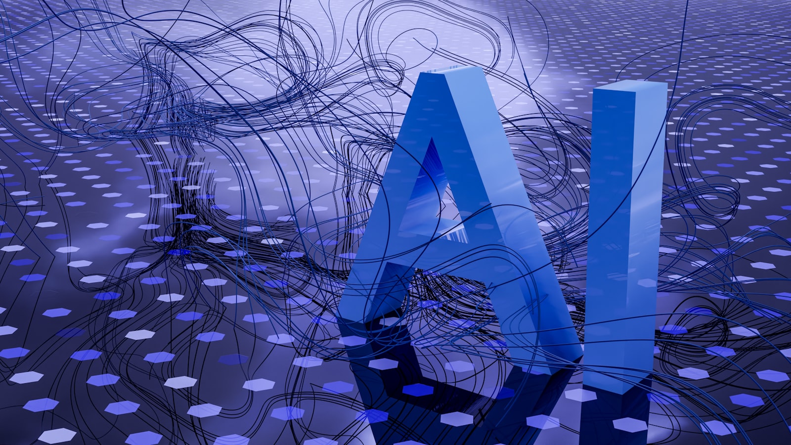 3D rendering of the letters AI