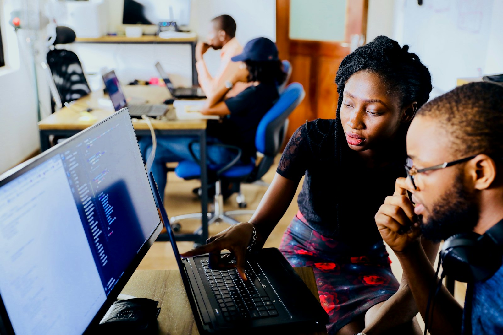 Team working together on computers